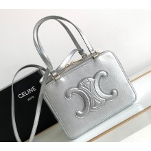 Celine FOLDED CUBE BAG in Smooth Calfskin Silver