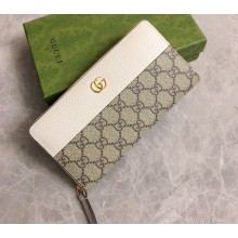 Gucci GG Marmont zip around wallet 456117 White