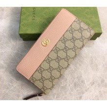Gucci GG Marmont zip around wallet 456117 Pink