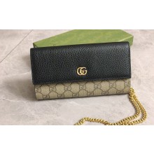 Gucci GG Marmont chain wallet 546585 Black