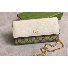 Gucci GG Marmont chain wallet 546585 White