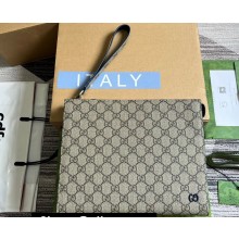 Gucci Pouch Bag with GG detail 768255 Beige/Blue