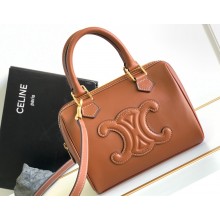 Celine SMALL BOSTON CUIR TRIOMPHE BAG in Smooth Calfskin Tan