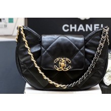 Chanel Shiny Lambskin Chanel 19 Bag AS4638 Black 2024 (ORIGINAL QUALITY)