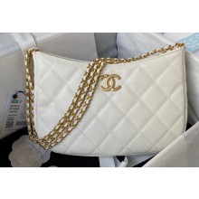 Chanel Grained Calfskin Chain Shoulder Bag AS4612 White 2024
