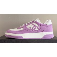 Chanel Cotton Sneakers G45352 White/Purple 2024