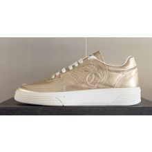 Chanel Leather Sneakers G45352 Gold 2024