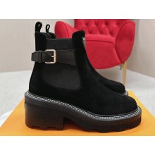Louis Vuitton LV Beaubourg Ankle Boots Suede calf leather Black 1ACKCJ 2024