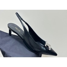 CELINE ALMA TRIOMPHE SLINGBACK in GLOSSY CALFSKIN Black 2024