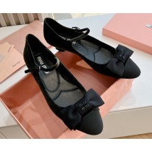 Miu Miu Heel 2cm Velvet pumps with Bow Dark Green/Black 2024