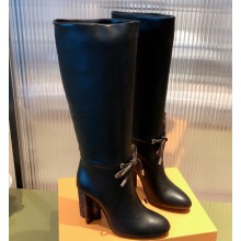 Louis Vuitton Heel 9cm Silhouette Drawstring High Boots in calf leather Black 2024