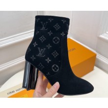 Louis Vuitton Heel 8.5cm Silhouette Ankle Boots in Suede calf leather Black 2024