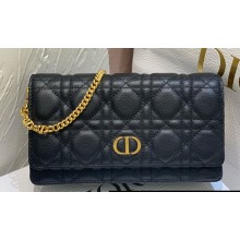 Dior Caro Pouch Bag in Black Soft Cannage Calfskin 2024
