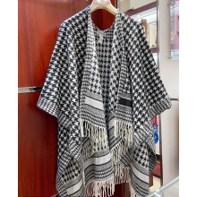 Dior Black and White Cashmere 30 Montaigne Poncho Top Quality