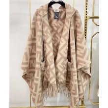 Fendi FF Beige cashmere poncho Top Quality
