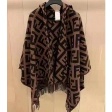 Fendi FF Brown cashmere poncho Top Quality
