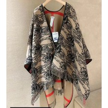 Burberry EKD Wool Cape Beige Top Quality