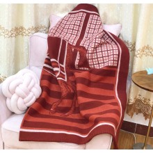 Hermes Couvertures Nouvelles blanket in double-sided cashmere Red