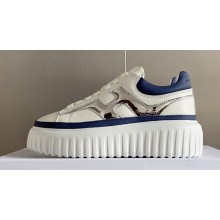 Hogan H-Stripes Women/Men Sneakers White/Silver/Blue 2024