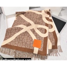Loewe Anagram blanket in wool Camel
