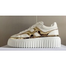 Hogan H-Stripes Women/Men Sneakers White/Gold 2024