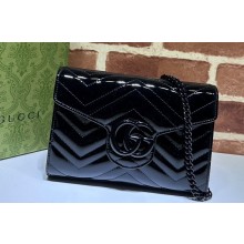 Gucci GG Marmont patent Mini Bag 474575 Black 2024