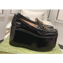 Gucci Horsebit Platform Loafers Brushed Leather Black Spring 2024