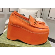 Gucci Horsebit Platform Loafers Brushed Leather Orange Spring 2024