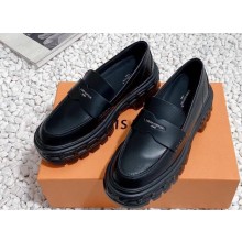 Louis Vuitton Heel 6cm LV Record Loafers in Glazed calf leather Black 2024