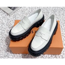 Louis Vuitton Heel 6cm LV Record Loafers in Glazed calf leather White 2024