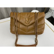 Saint Laurent toy puffer Bag in lambskin 759337 Brown