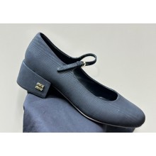 Miu Miu Logo Black Fabric Mary Janes 2024