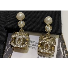 Chanel Metal, Glass Pearls & Strass Pendant Earrings ABB719 2024