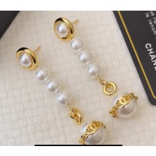 Chanel Metal, Glass Pearls & Imitation Pearls Pendant Earrings ABC056 2024