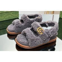 Gucci merino wool Double G sandals 771060 Gray 2024