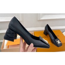 Louis Vuitton quilted Malletage pattern Heel 5.5cm Shake Pumps in Calfskin Black 2024