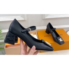 Louis Vuitton quilted Malletage pattern Heel 5.5cm Shake Mary Jane Pumps in Calfskin Black 2024