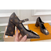 Louis Vuitton Heel 9cm Shake Mary Jane Pumps in Monogram Canvas 2024