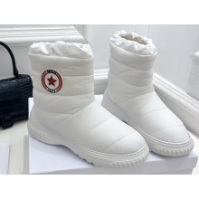 Dior Frost Ankle Boots in White Quilted Nylon and Shearling 2024