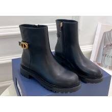 Dior 30 Montaigne Ankle Boot in Black Calfskin 2024