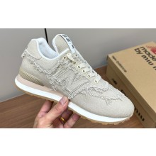 New Balance 574 x Miu Miu denim sneakers Beige 2024