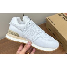 New Balance 574 x Miu Miu denim sneakers White 2024