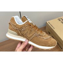 New Balance 574 x Miu Miu denim sneakers Brown 2024