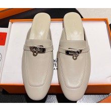 Hermes Oz mule in calfskin Creamy with iconic Kelly buckle
