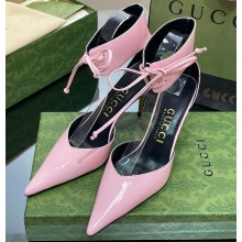 Gucci Heel 8.5cm patent leather Women's high heel pumps 717159 Pink 2024