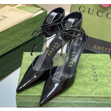 Gucci Heel 8.5cm patent leather Women's high heel pumps 717159 Black 2024