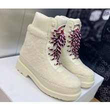 Dior D-Hike Ankle Boots in White Shearling and Calfskin 2024
