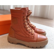Hermes Fresh Water-repellent Women/Men ankle boots in quilted parachute fabric and calfskin Khaki