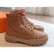 Hermes Fresh Women/Men ankle boots in water-repellent light parachute fabric and calfskin Brown