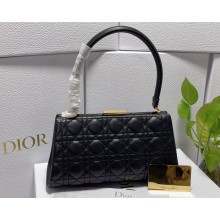 Dior Top Handle Bag in Black Cannage Lambskin 2024